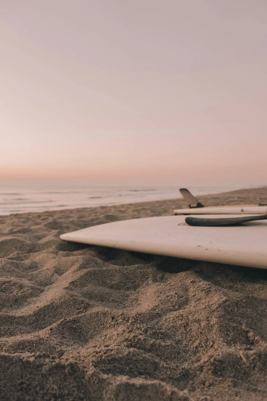 Surfboards at sunset
